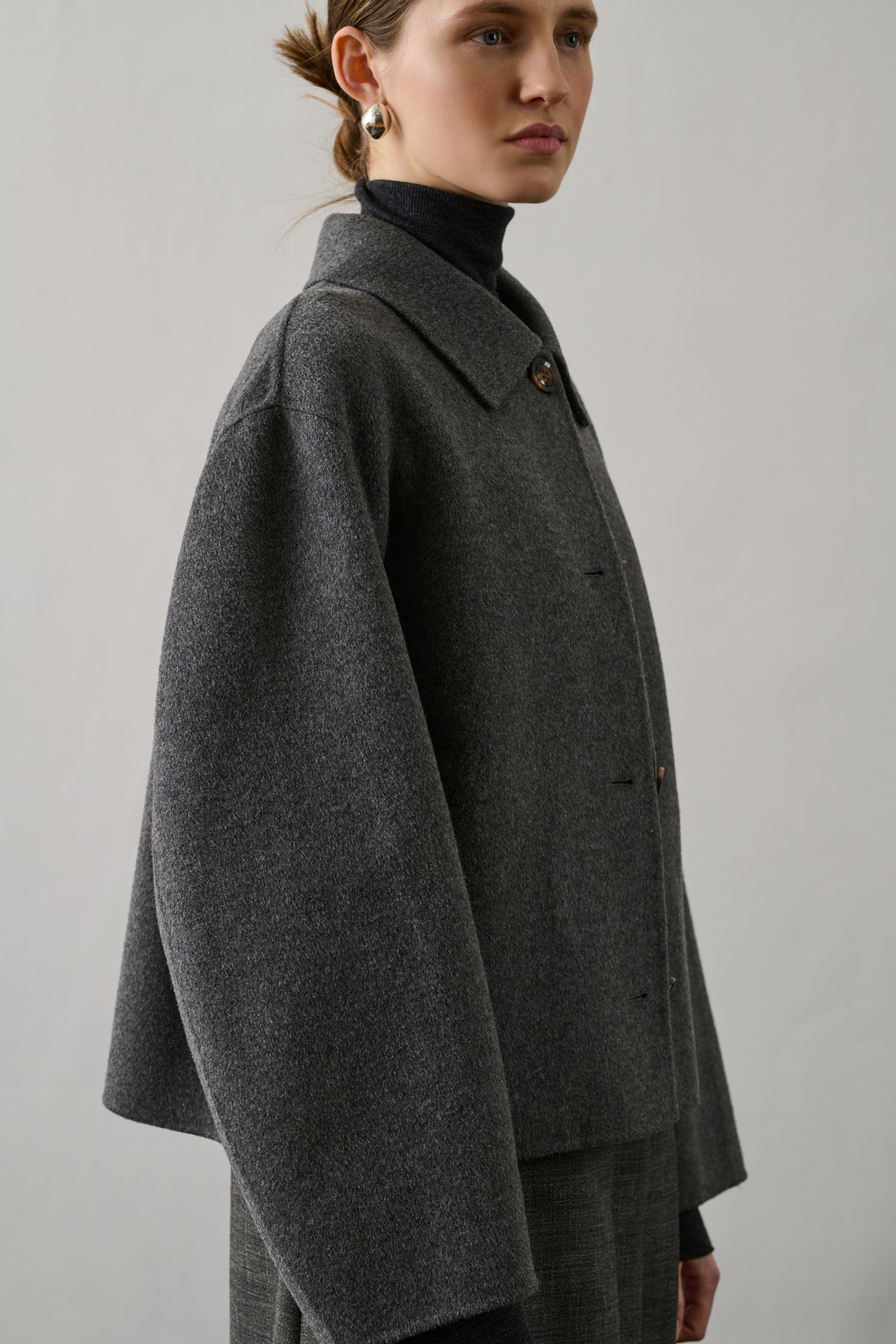 Manteau Gyoda - Gris Chiné - Laine - Femme vue 4