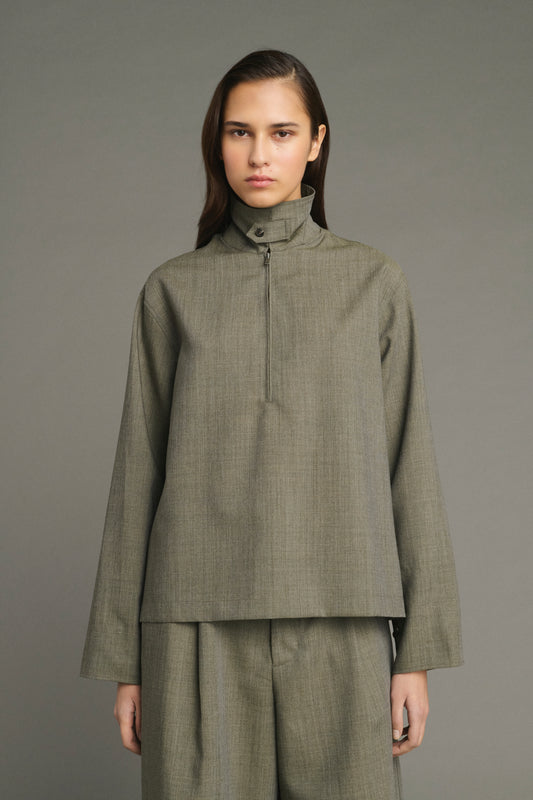 Jessie Blouse - Sage Green - Wool - Women