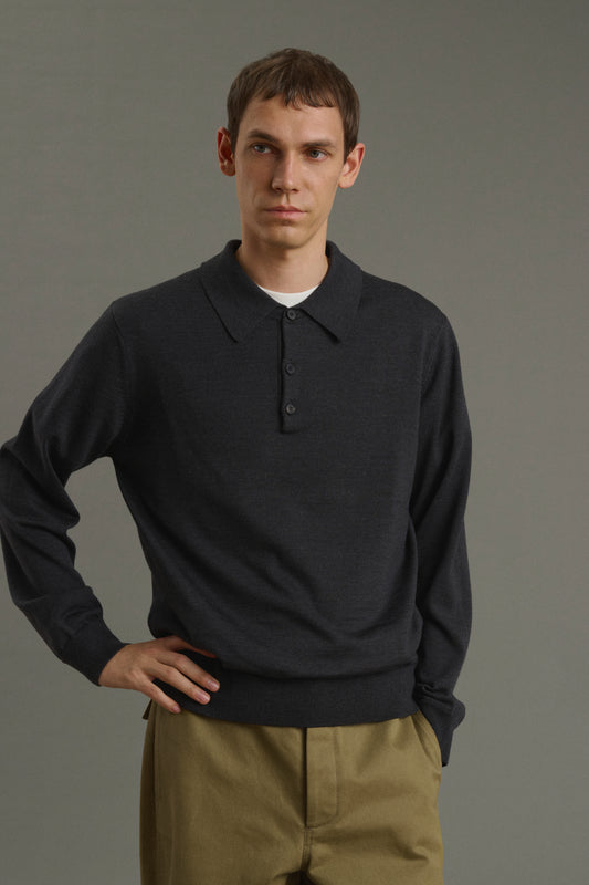 Etienne pullover - Charcoal Grey - Merino Wool - Men