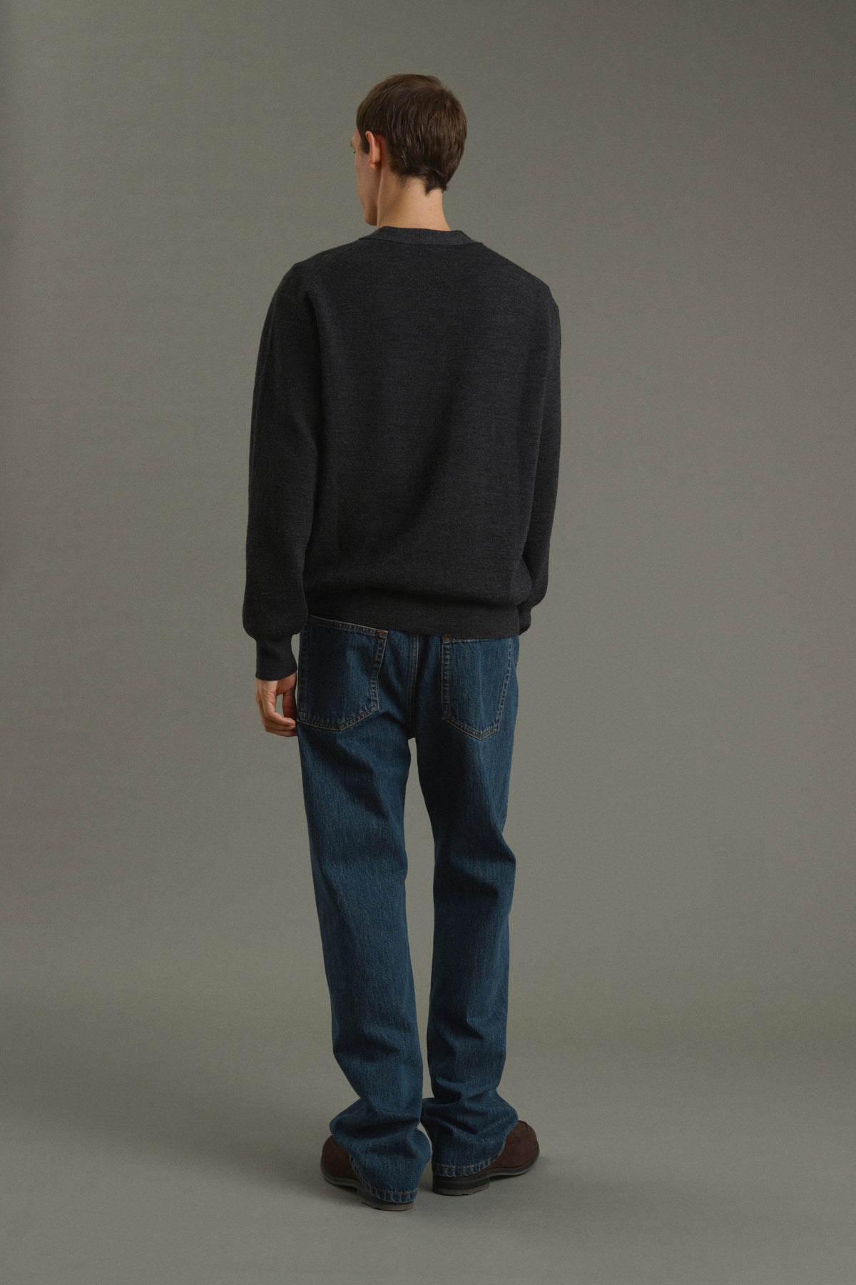 Cardigan Romeo - Charcoal Grey - Wool - Men vue 5