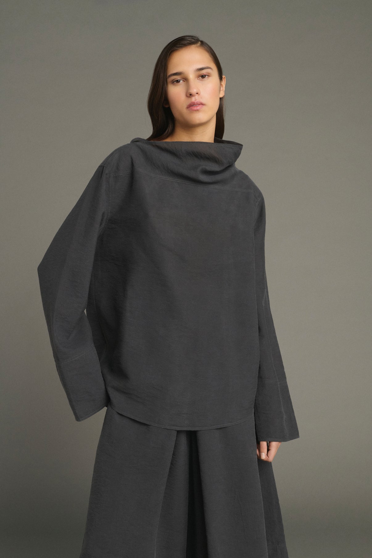 Blouse Laila - Anthracite Grey - Silk - Women vue 1