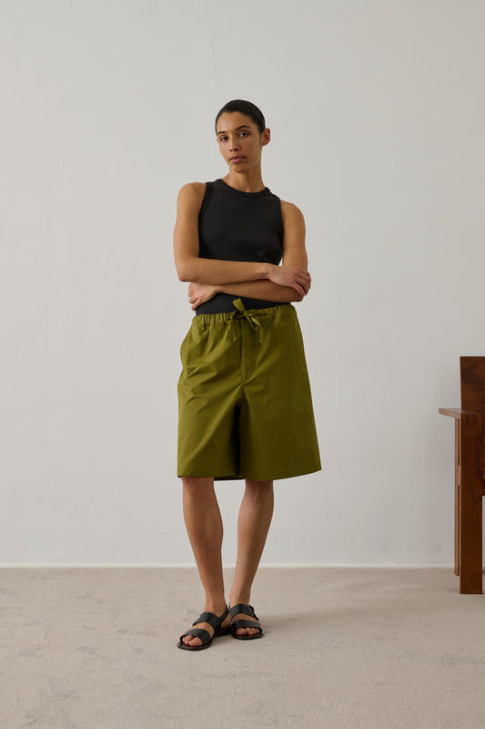 Short Izia - Vert Olive - Coton - Femme