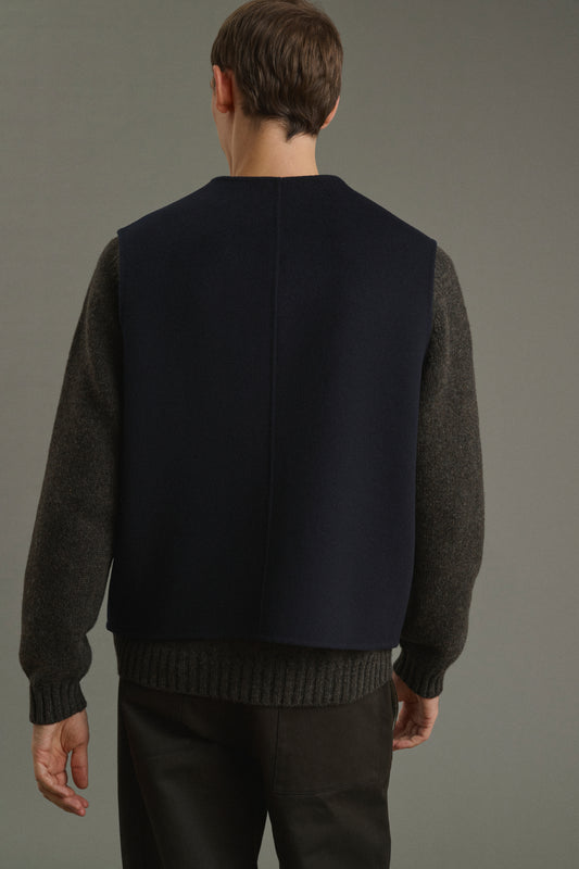 Romain jacket - Deep Navy - Double-Faced Fabric - Men
