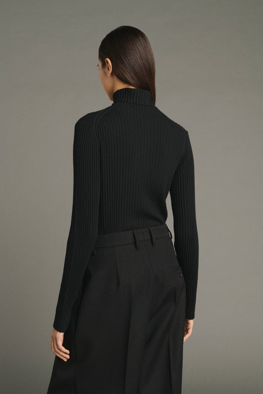 Pullover Filao - Black - Merino Wool - Women