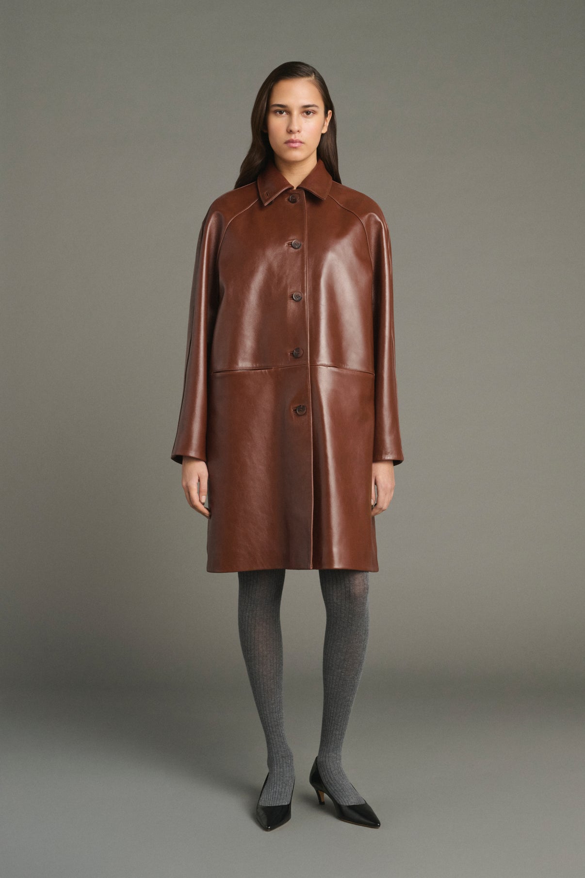 Karl pullover - Heathered Brown - Merino Wool - Women vue 1