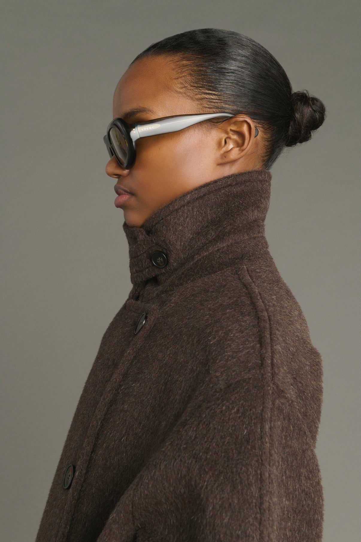 Jules coat – Brown – Wool – Women vue 3
