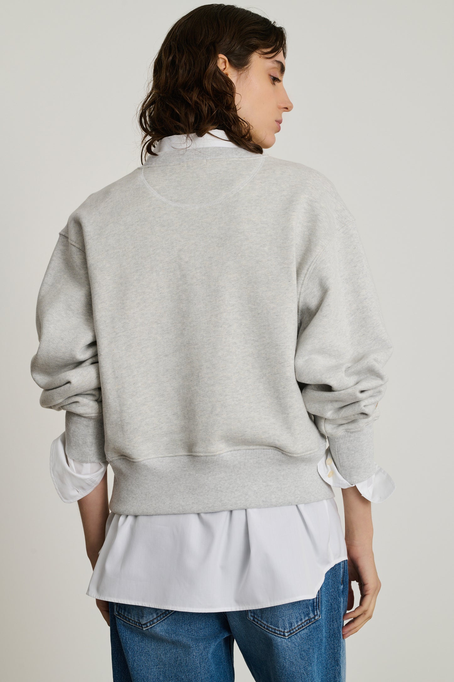 Sweatshirt Dan - Gris Clair Chiné - Coton - Femme