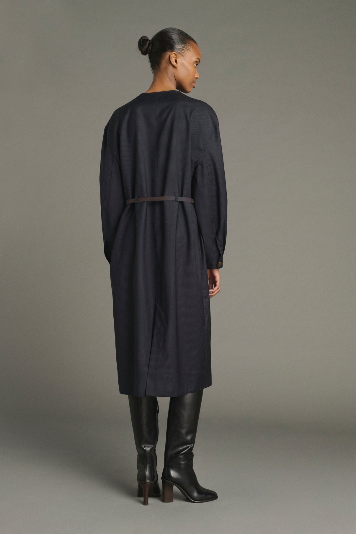 Helie Dress - Blue/Navy - Wool - Women vue 2