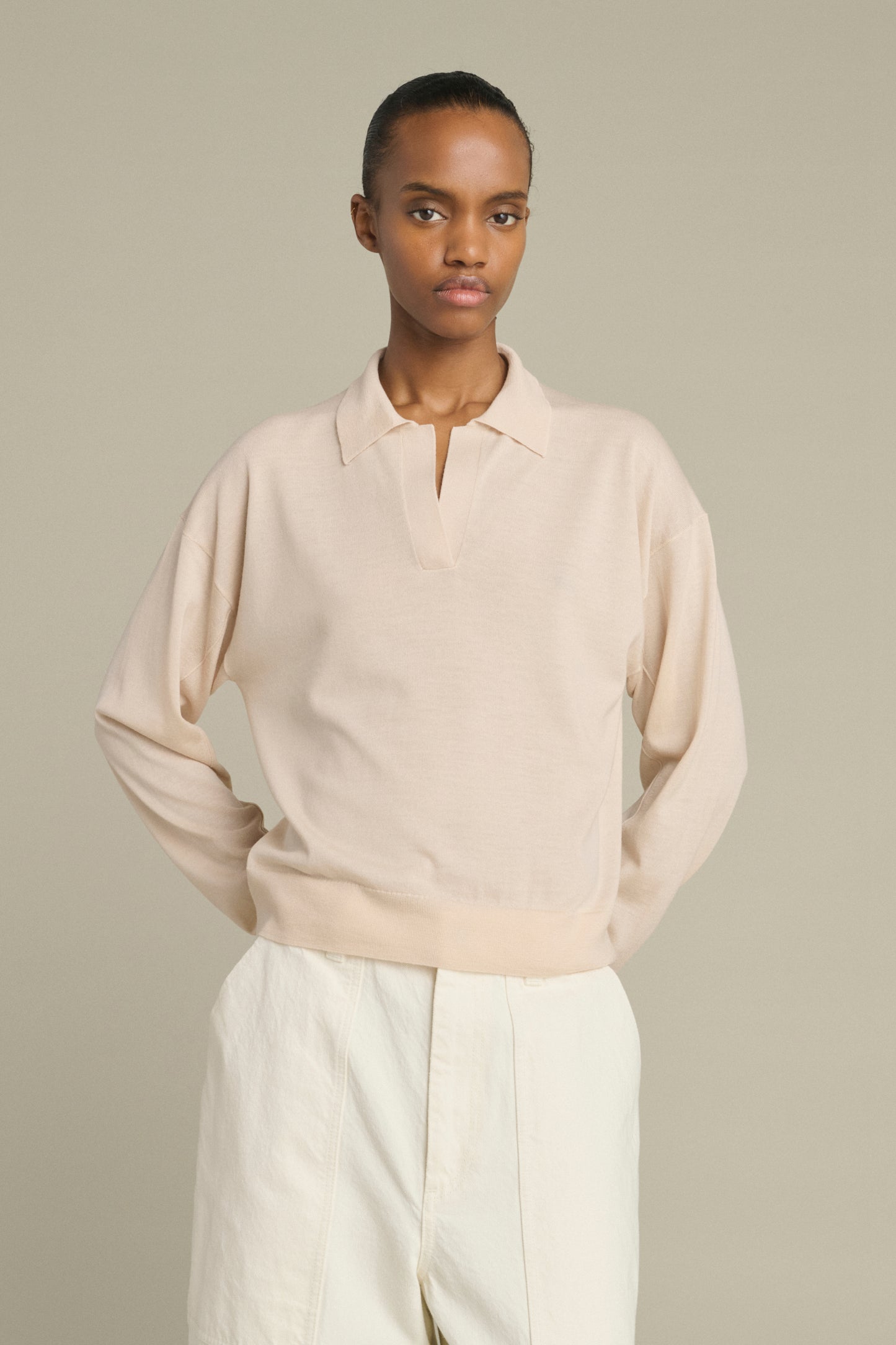 Fleming pullover - Powdery Pink - Merino Wool - Women