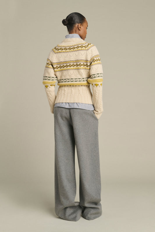 Luis pullover - Multicolour Beige - Merino Wool - Women