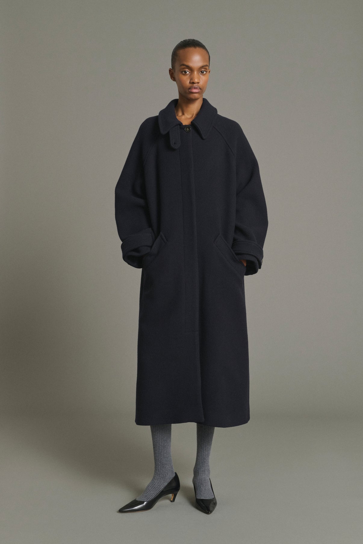 Berlin coat - Navy - Wool - Women vue 1