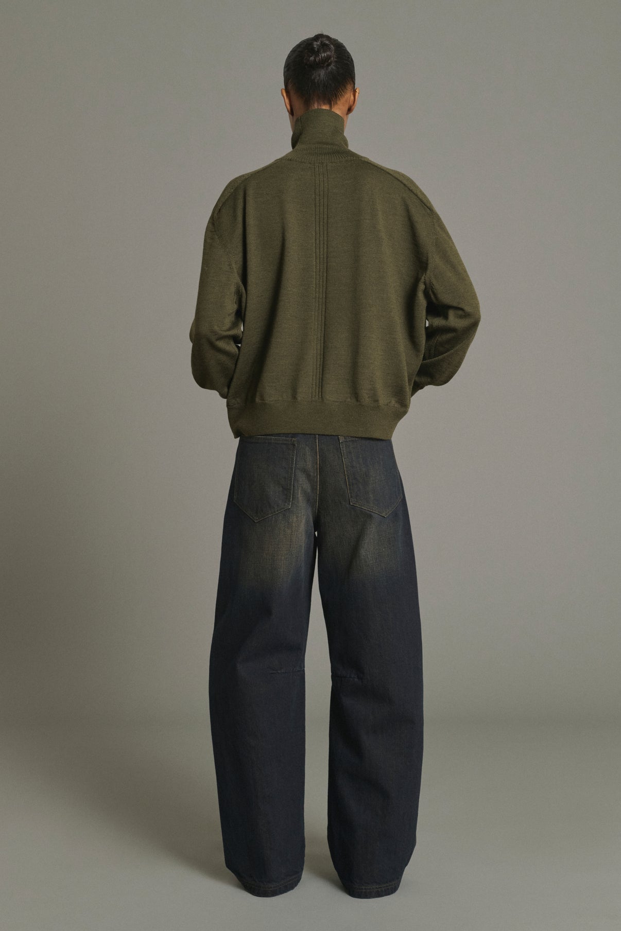 Nord Pullover - Dark Khaki - Merino Wool - Women vue 2