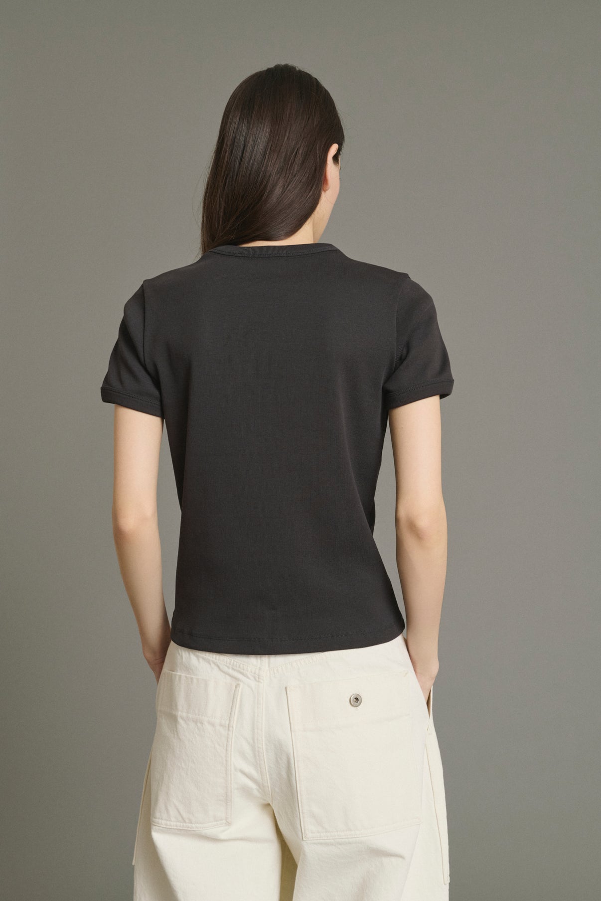 Aristide t-shirt - Charcoal - Cotton - Women vue 4