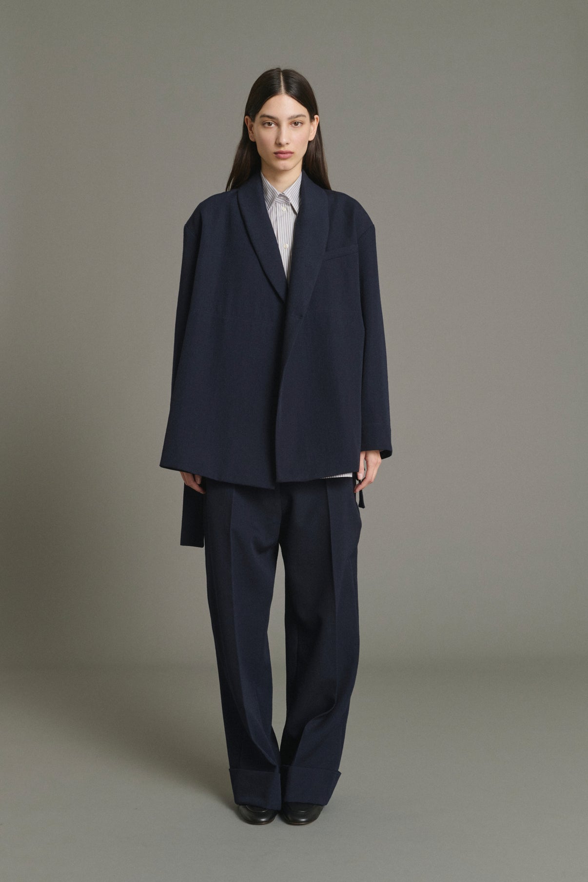 Come Jacket - Navy - Wool - Women vue 4