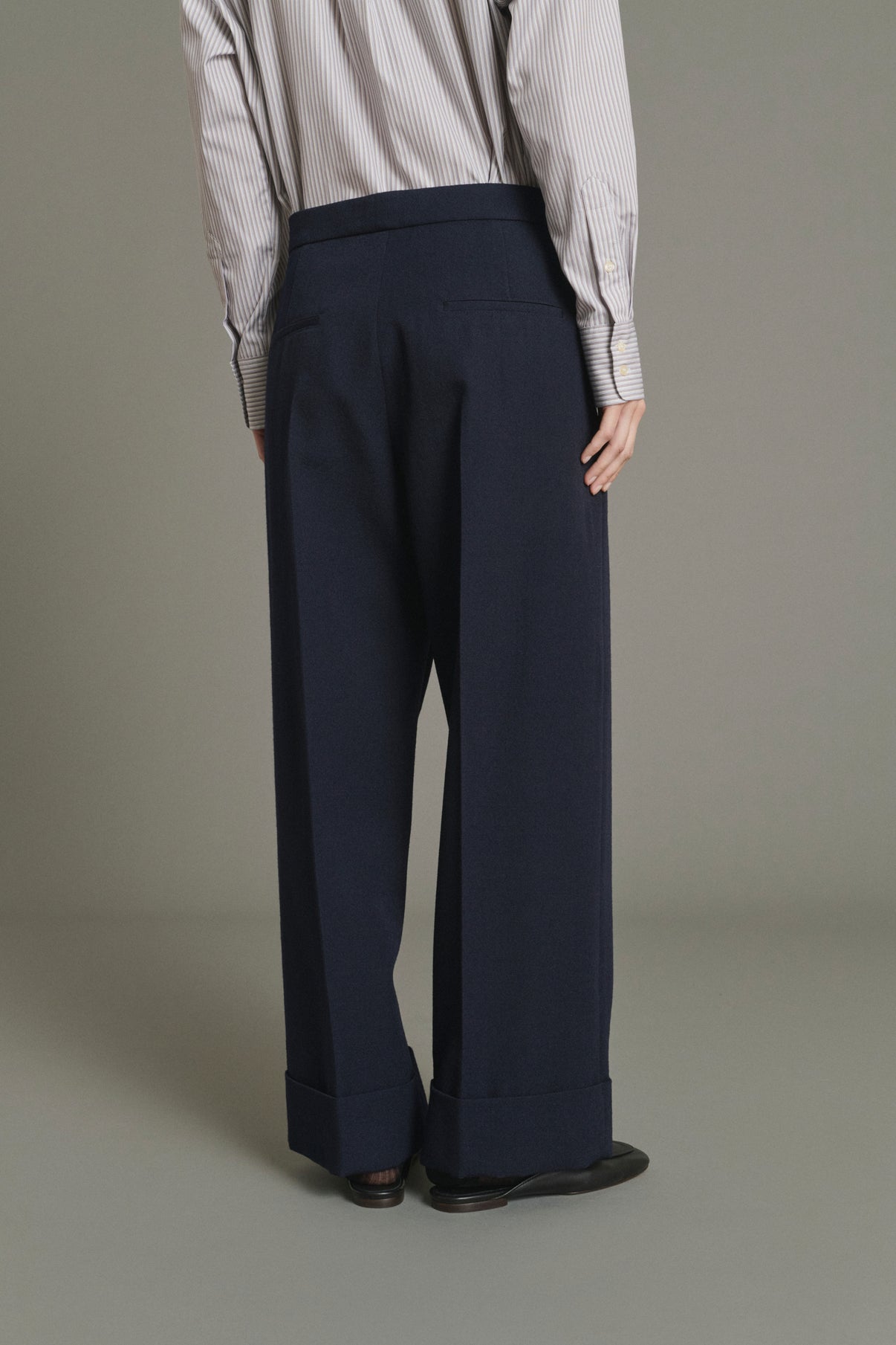 Kobe Trousers - Navy - Wool - Women vue 4