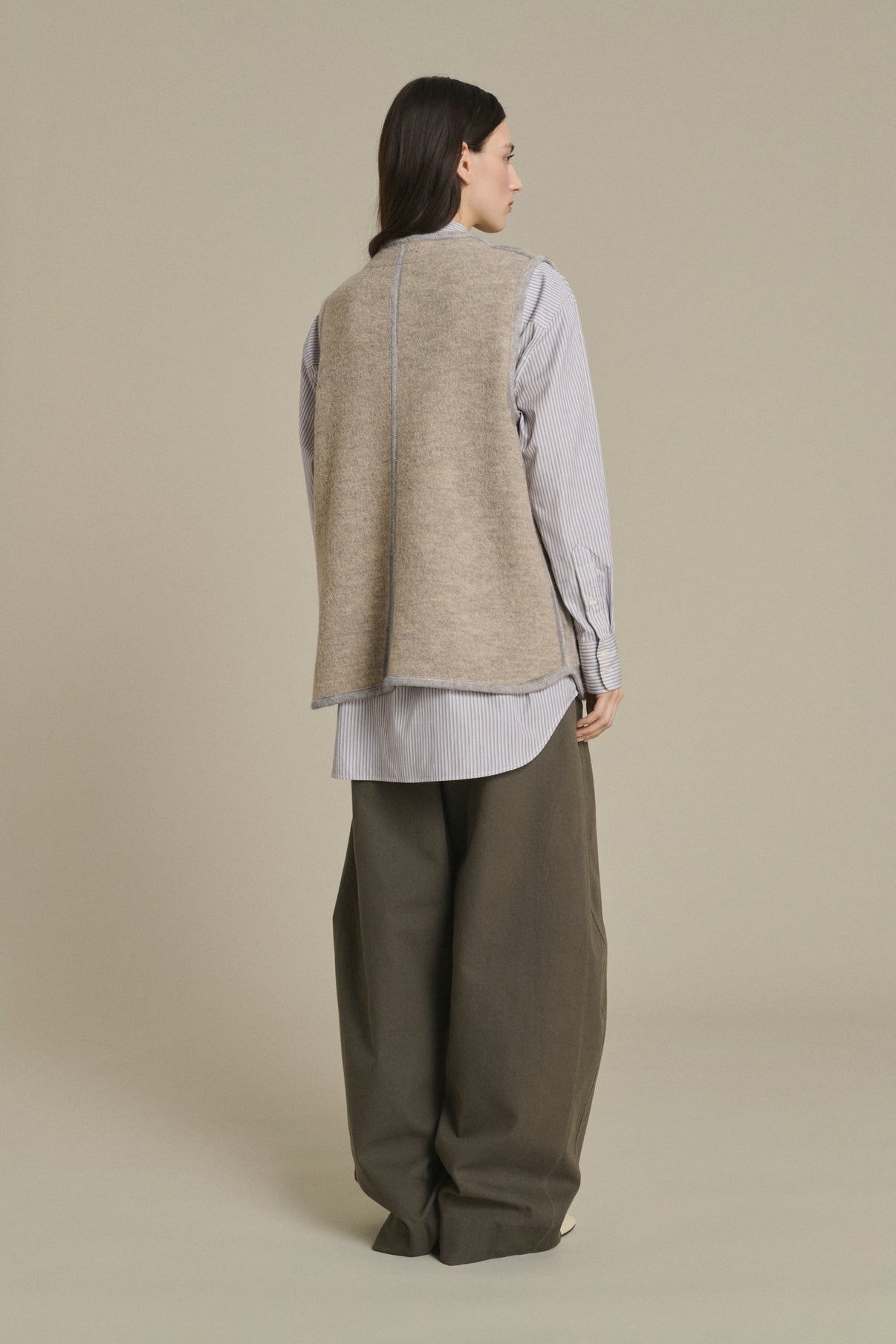 Chicago Jacket - Beige/Grey - Wool - Women vue 2
