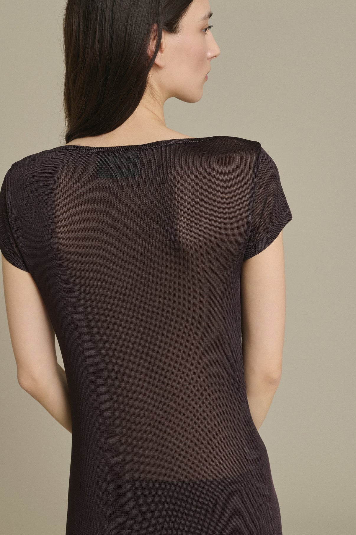 Ornella long mocha slit dress Soeur & TL180 - Soeur vue 4