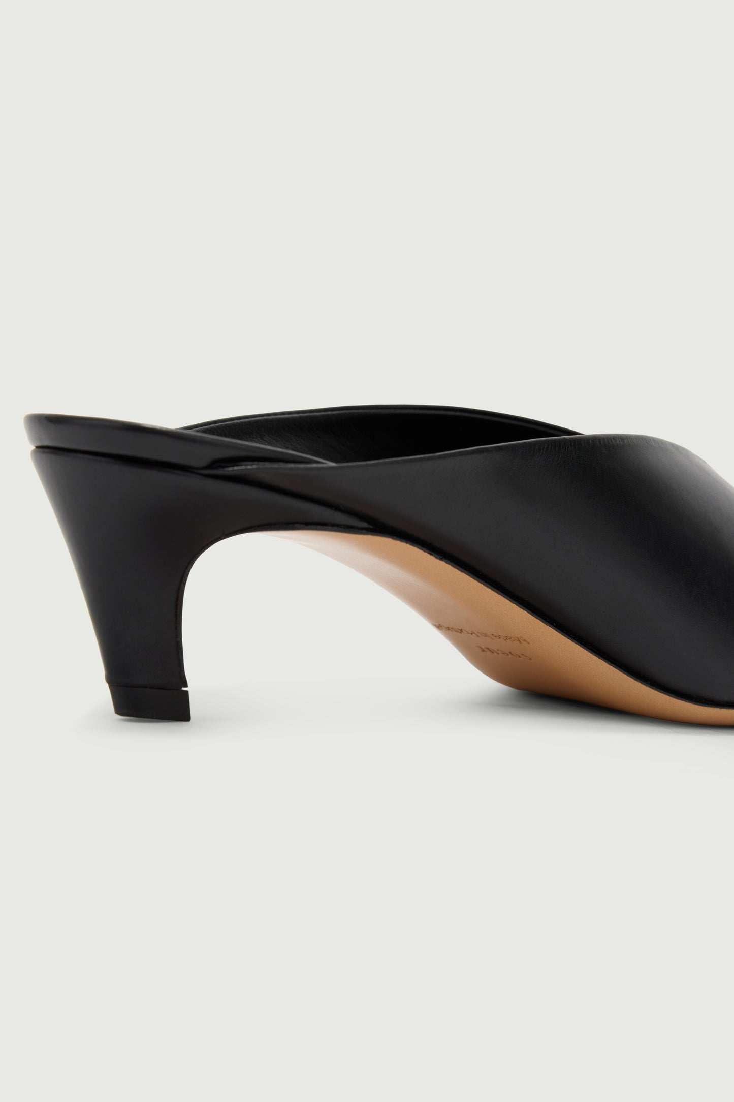Amalie mules - Black Leather with Heel - Soeur