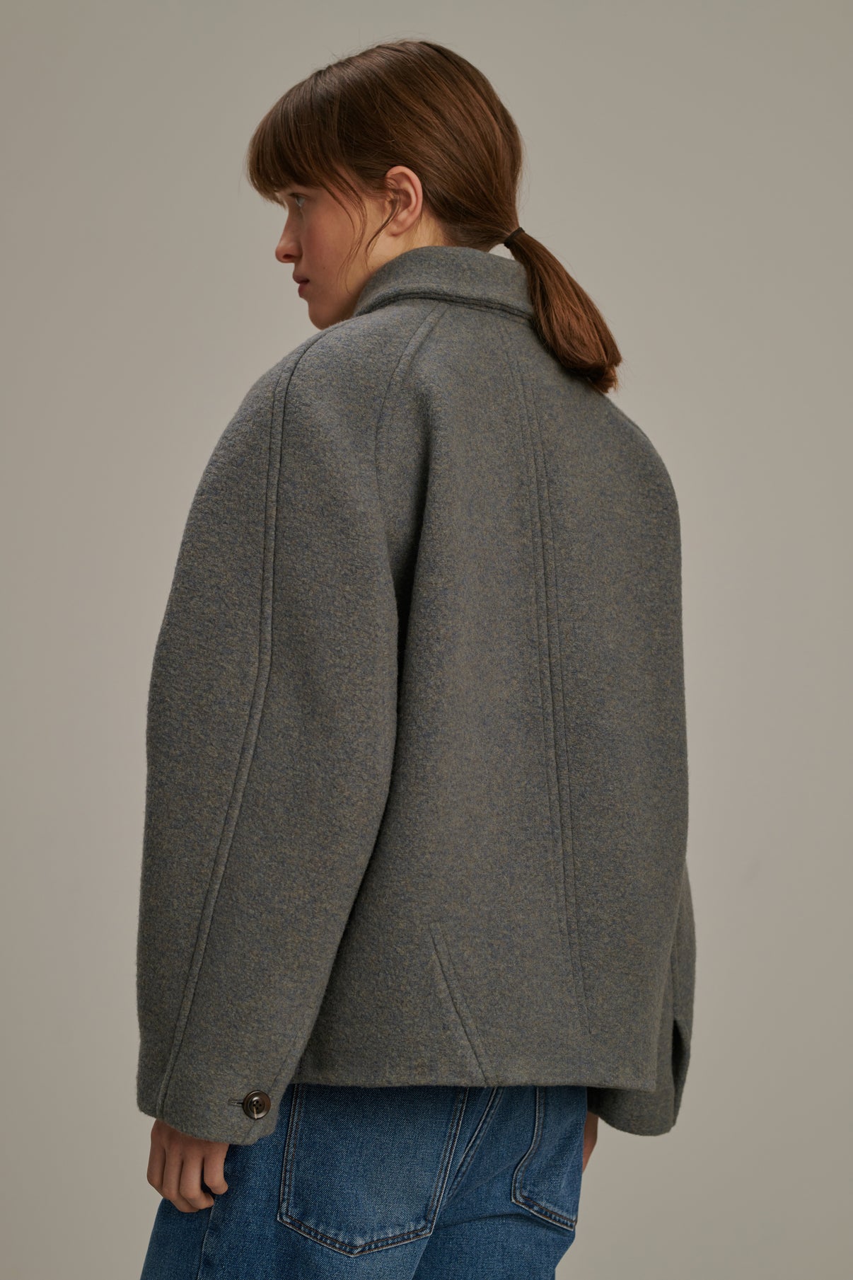 Manteau Balard - Bleu Gris - Laine - Femme vue 2